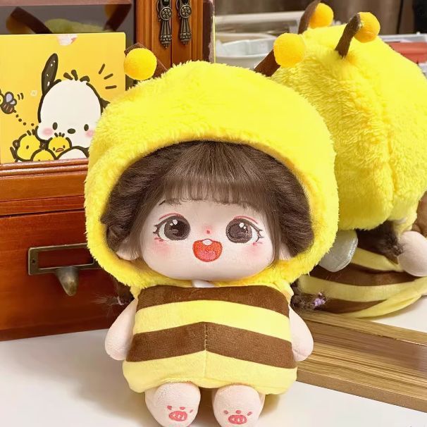 Only Doll Clothes】Cute Little Bee Doll Clothes 10cm Cotton Plush Doll Clothing Set Doll Dress-Up Accessories