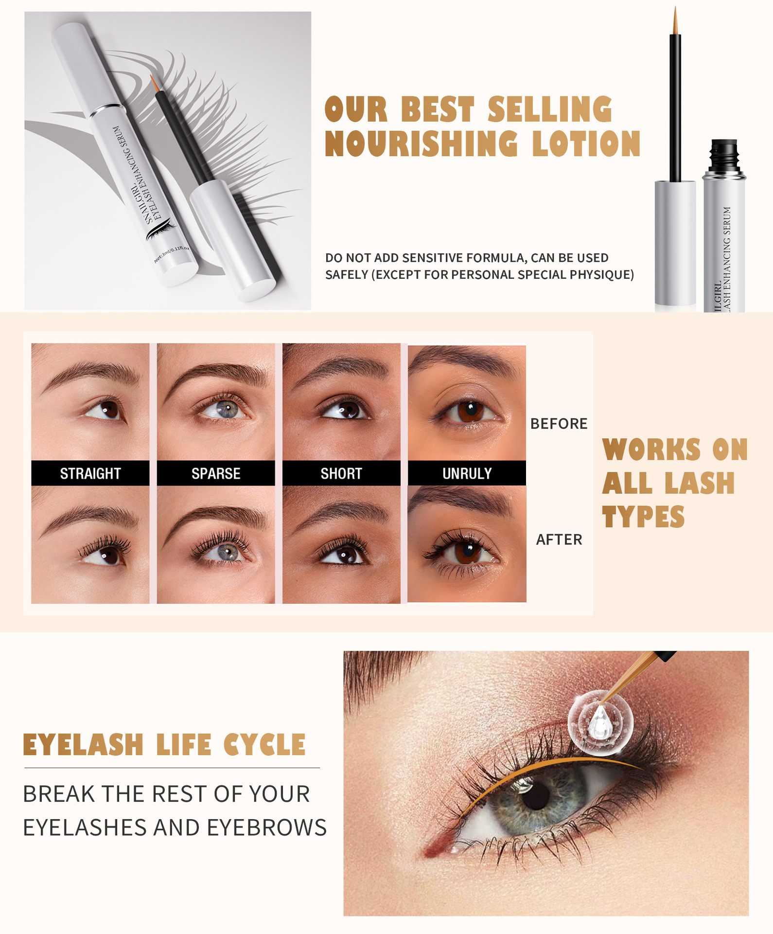 SNAILGIRL Amazon Eyelash serum - Natural and Transparent Eyelash Serum Item Picture