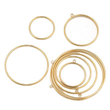 不锈钢大圆圈挂件 钛钢金色圈焊接圈DIY饰品配件耳环手工制作