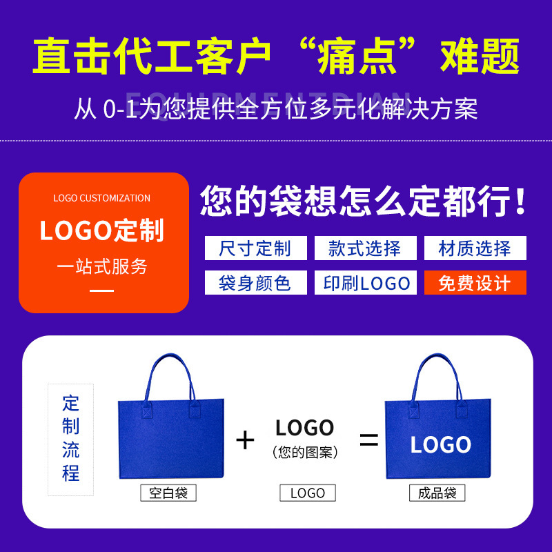 儿童毛毡手提包卡通可爱礼品包袋伴手礼袋便携式大容量毛毡包厂家|undefined