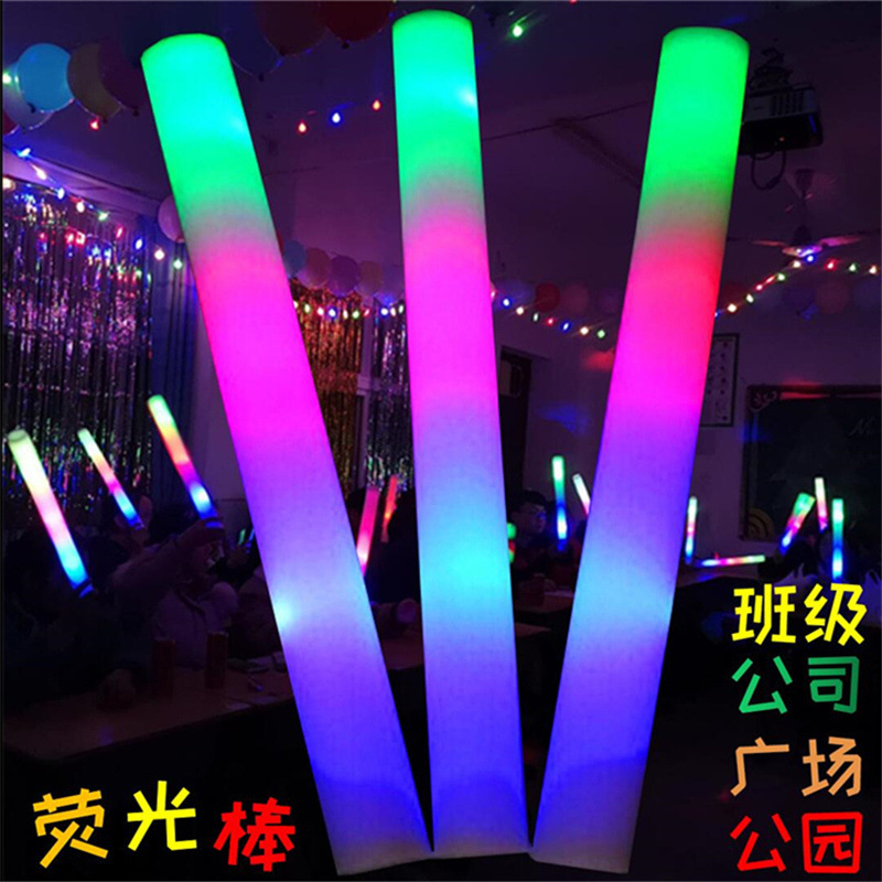 Sponge flashing big colorful electronic light stick from foam