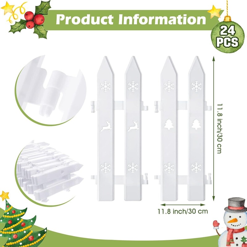 Factory-Made Christmas Tree Scene Decorations Fence Reindeer Snowflake Hollow-Out White Pvc Christmas Fence Factory-Made Christmas Tree Scene Decorations Fence Reindeer Snowflake Hollow-Out White Pvc Christmas Fence