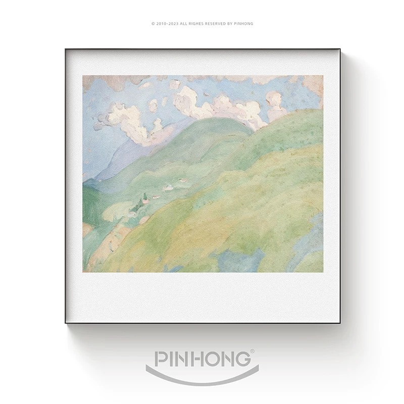 美式门口喷绘油画布装饰画玄关挂画家居麦田卧室客厅风景铝合金框|undefined