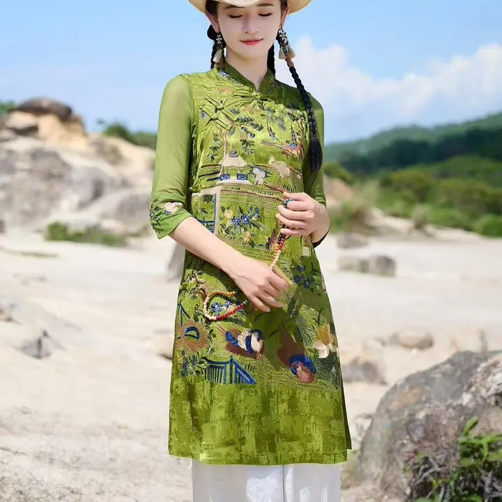 New Chinese-Style National Style Vest for Women 2026 Summer New Retro Mid-Length Elegant Sleeveless Vest Top New Chinese-Style National Style Vest for Women 2026 Summer New Retro Mid-Length Elegant Sleeveless Vest Top