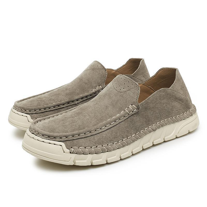 2024 nuevos zapatos de verano de una sola pie para hombre, zapatos casuales de cuero antideslizantes con suela gruesa