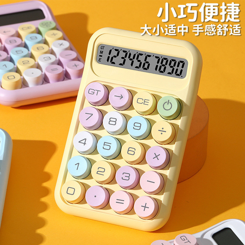 Calculadora de dopamina estudiante Teclado mecánico portátil Calculadora de 10 dígitos Calculadora de contabilidad examen