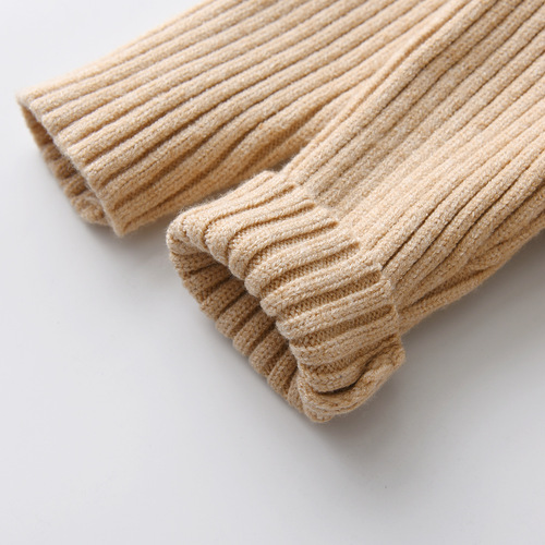 Ins Autumn/Winter Newborn Baby Bodysuit Core Spun Knit Crew Neck Striped Long Sleeve Zipper Sweater Crawling Suit
