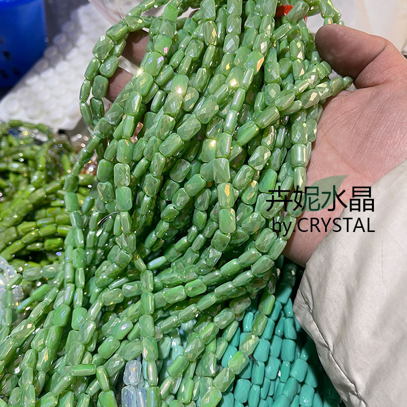 6*9MM网格水晶珠圆角长方珠水晶DIY手链项链耳环发饰服辅料配件