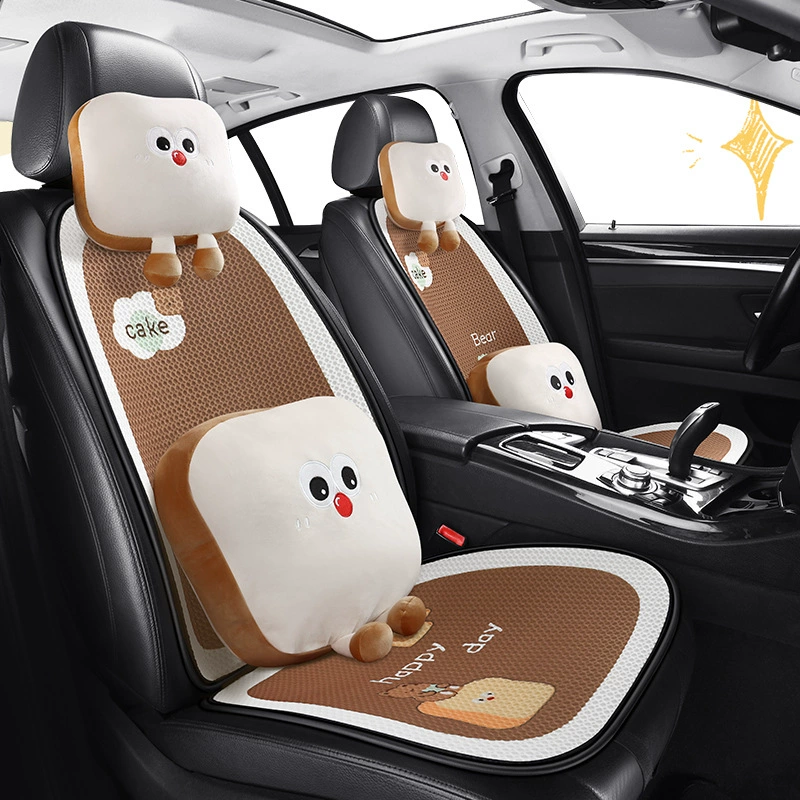 Мультяшная панда автомобильная подушка сиденья для летнего сезона универсальный ледяной шелк простой милый автомобиль с пятью удобными подушками сиденья