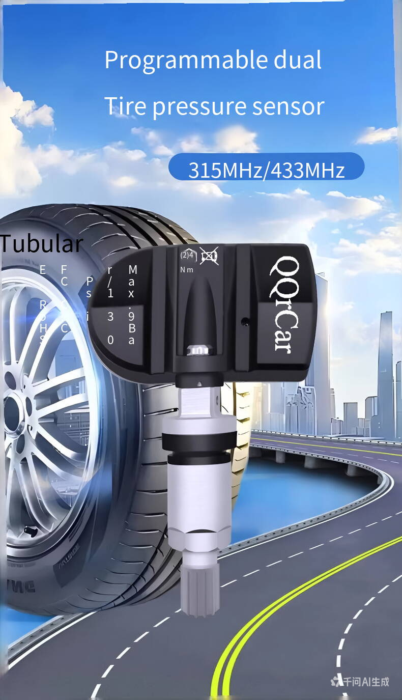 Universal 433/315MHz Programmable TPMS Sensor for Car Tires