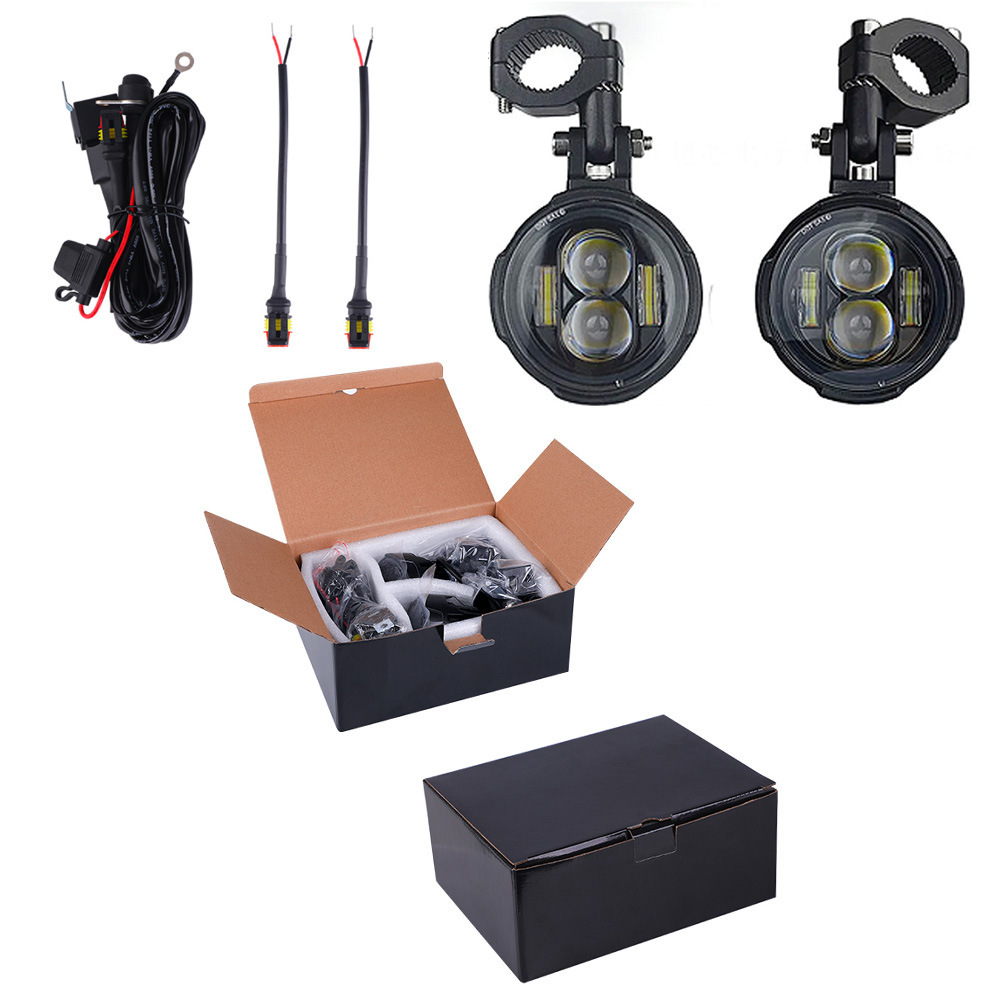 Motorcycle LED spotlights are suitable for use as high beam lights, driving lights, LED fog lights, and external auxiliary lights for motorcycles and electric vehicles