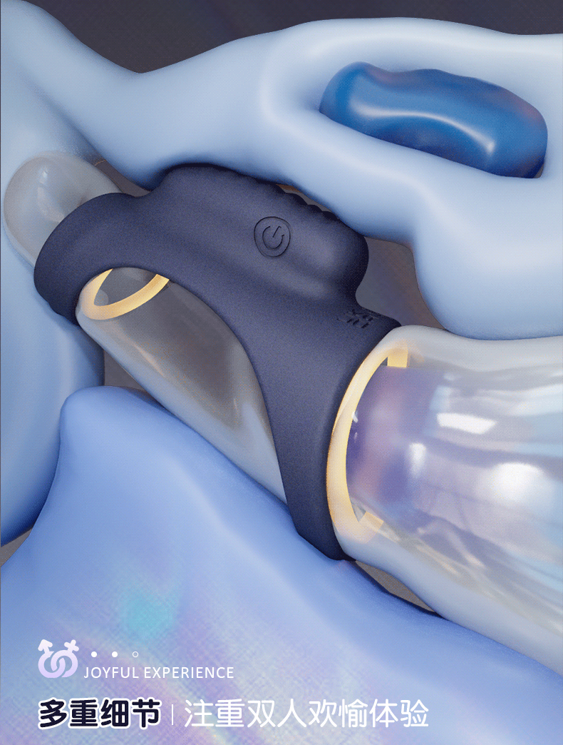 Remote Control Vibrating Double-Ring Lock Ring Silicone Penis Sleeve — detail image 8