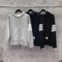 TIME BREATHE TB拉链开衫秋冬季加绒加厚连帽男女情侣装宽松外套