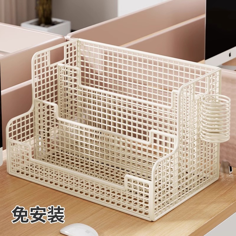 オフィスのデスクトップの本棚のデスクの収納棚の上の小型の多層の鉄の芸の置物の棚の家庭用の簡易な小さい本棚|undefined