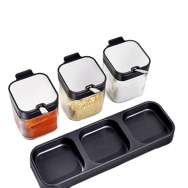 调料盒调料罐盐罐厨房家用盐调味罐收纳盒新款不锈钢调味品瓶套装|undefined