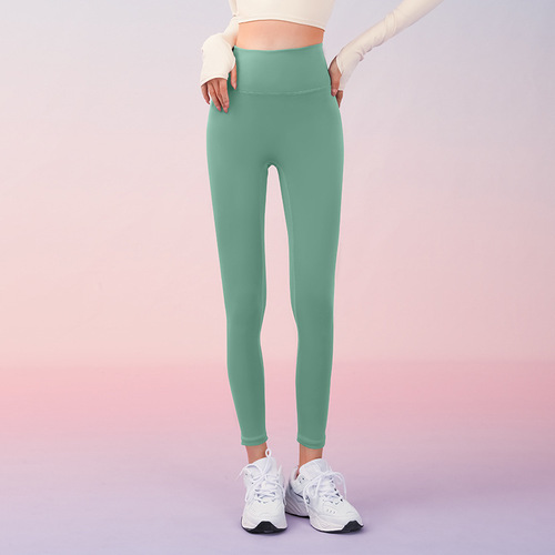 Peach cross sports nine-point pants, comfortable sports fabric, X-shaped waist, no embarrassing line, tummy control, fitness yoga pants