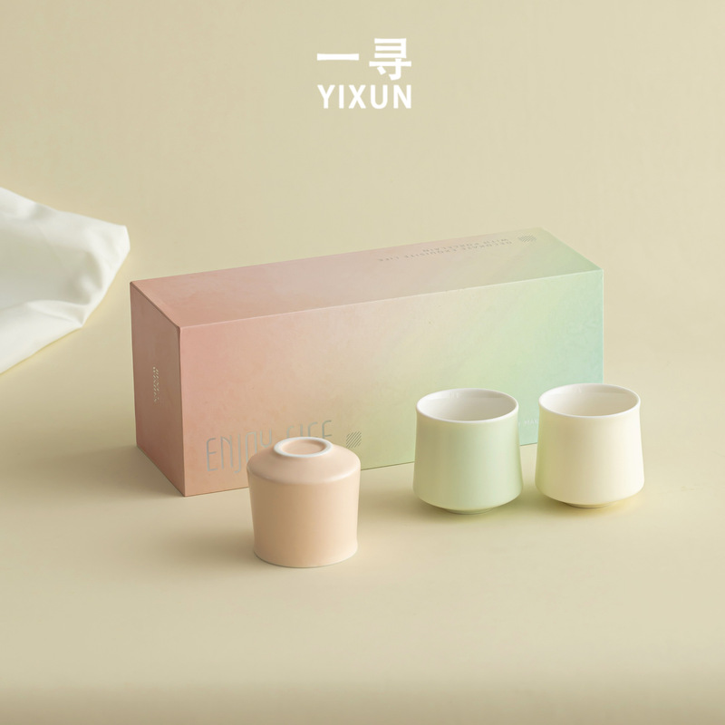 Yixun Scandinavian Ins Style Ceramic Gradient Tea Cup Small Fresh Espresso Cup Souvenir Afternoon Tea Cup