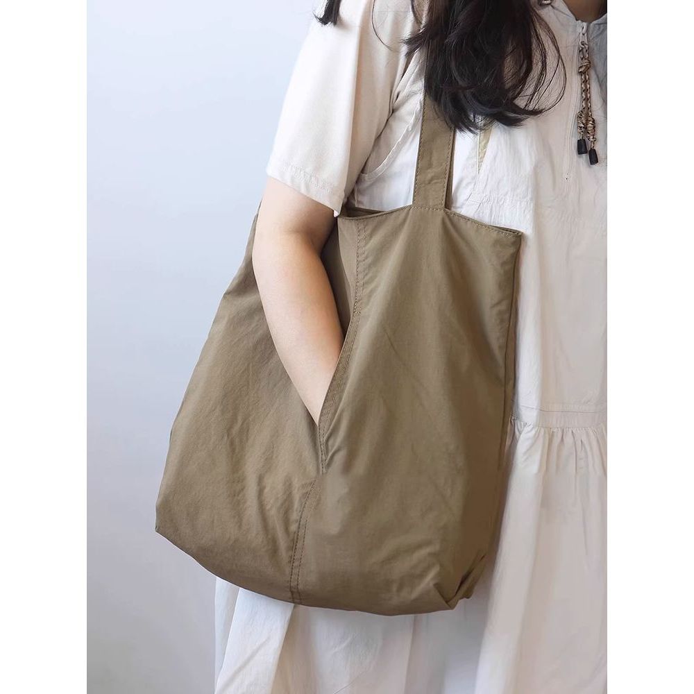 Japanese brand ultra light shopping bag, capacious nylon one-shoulder bag