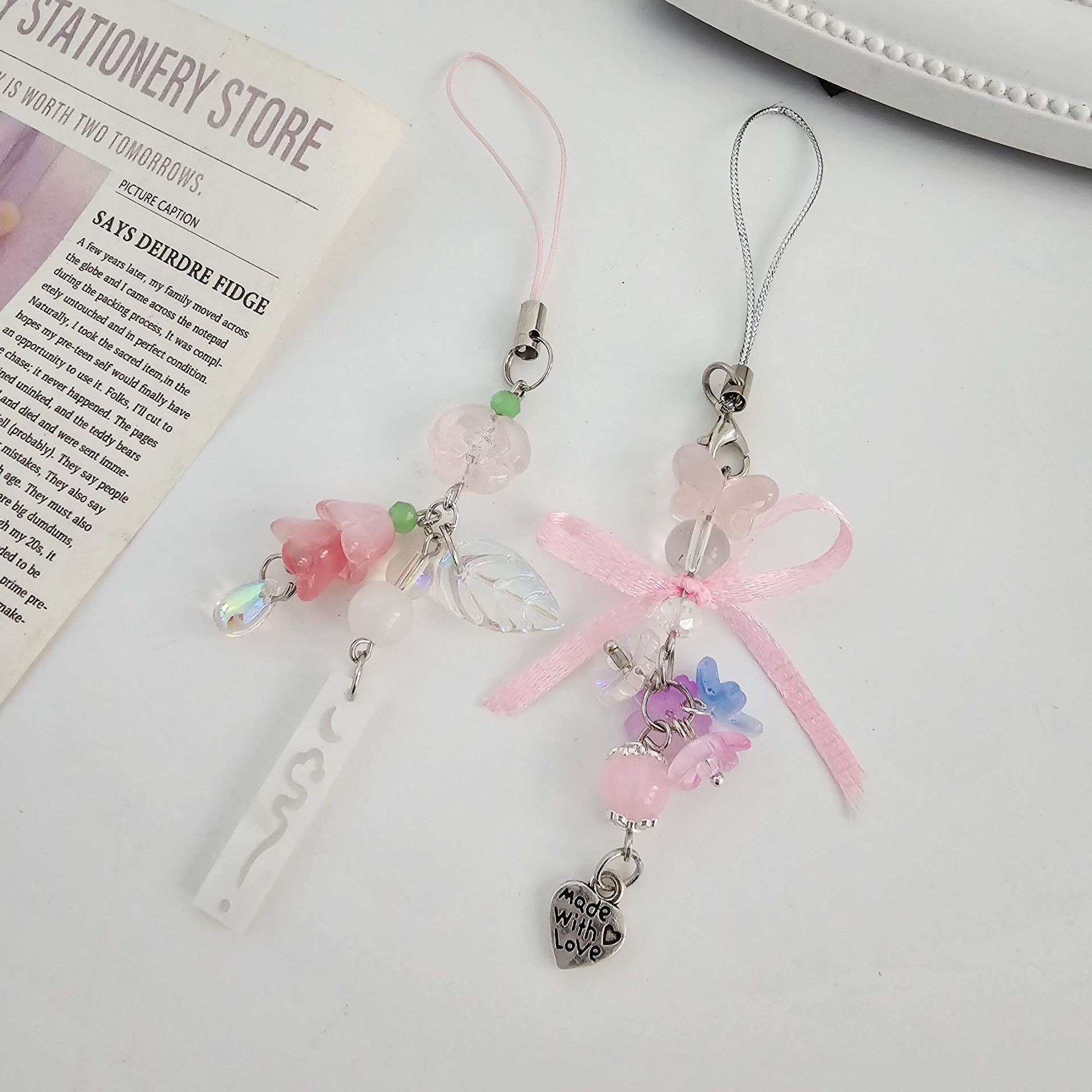 Woo original spring garden butterfly goo this pendant card book hanging chain mobile phone hanging chain key chain