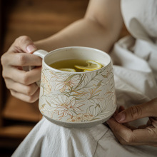 艺术感马克杯高颜值水杯创意大肚杯马克杯咖啡杯早餐杯陶瓷杯漂亮