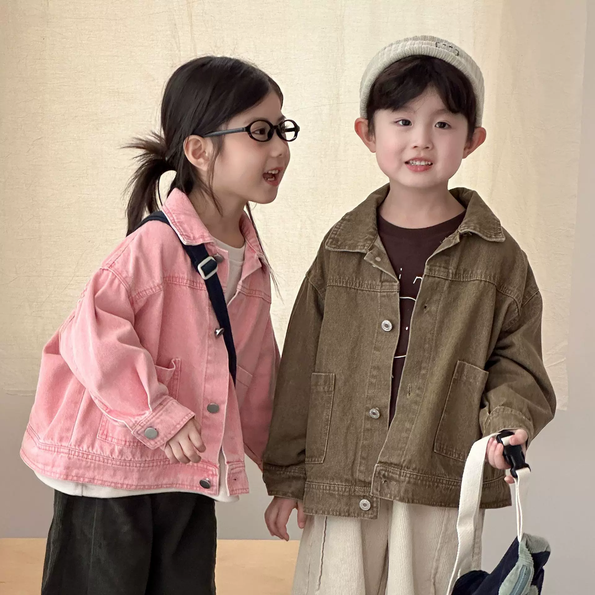 儿童牛仔外套春秋款2025新款宽松女童秋装男童夹克秋季宝宝上衣服