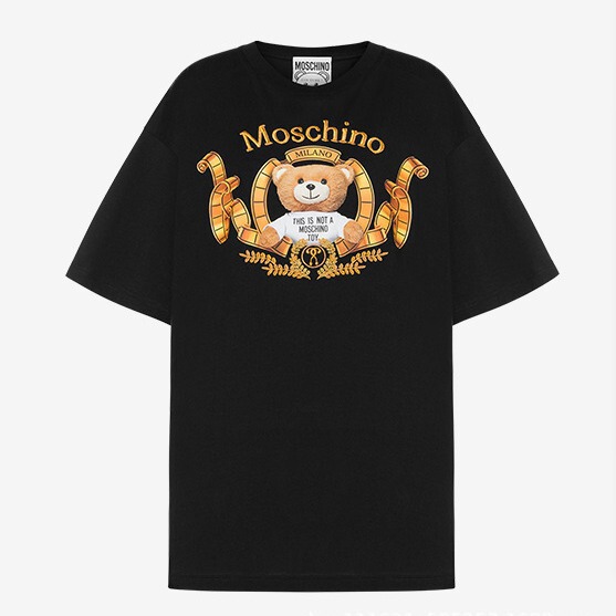 MOSCHINO MOSCHINO fashion brand spring and summer new round neck pullover parent-child Bear T-shirt short sleeve couple style MOSCHINO MOSCHINO fashion brand spring and summer new round neck pullover parent-child Bear T-shirt short sleeve couple style