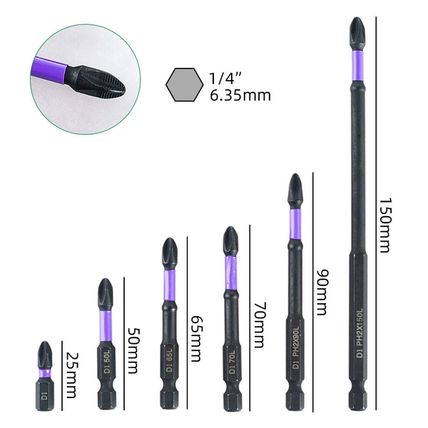 6PCS purple non -slip impact batch (25/50/65/70/90/150) 81.2g