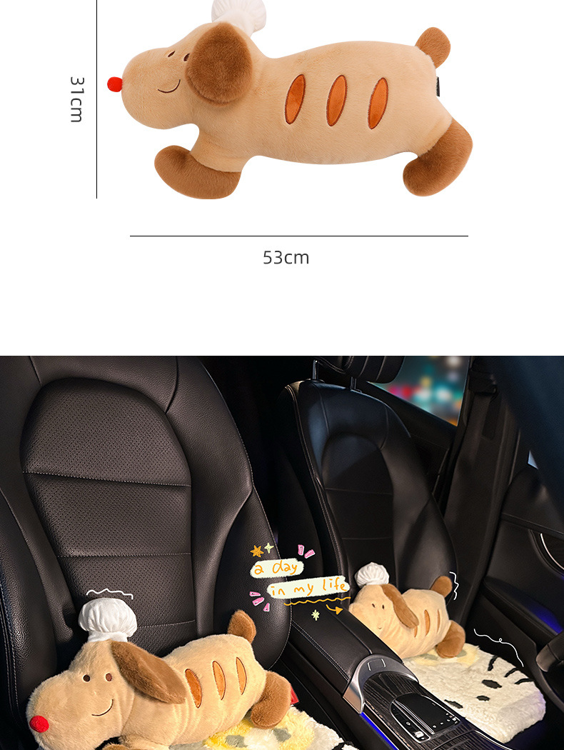 Car Headrest Neck Pillow, In-Car Cushion, Car Seat Pillow, Cute Girl's Driver's Seat Lumbar Support Set, Pair