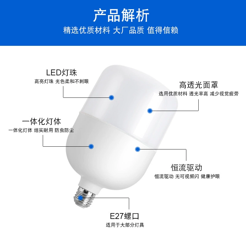 LED bulb, energy-saving lamp for supermarket, industrial lights, with screw socket