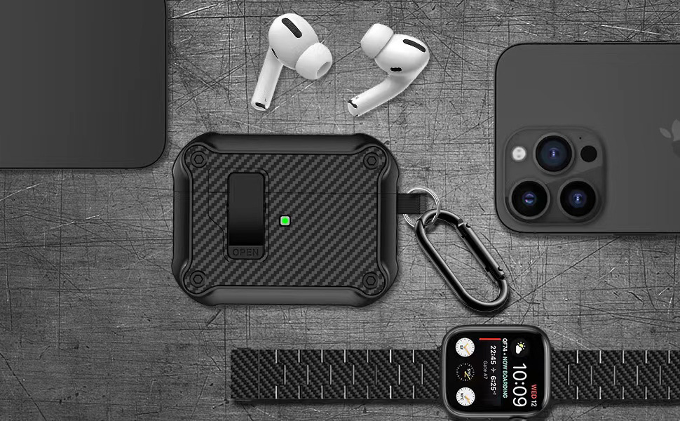 50g Weight iPhone Applicable Brands Earphone case Classification Carbon Fiber Material Solid Color Pattern Casual, Simple Style Style Injection Molding Craft Carbon Fiber Solid Color Injection Molding Casual Simple Style Earphone Case Earphone Cases Phone Accessories 7
