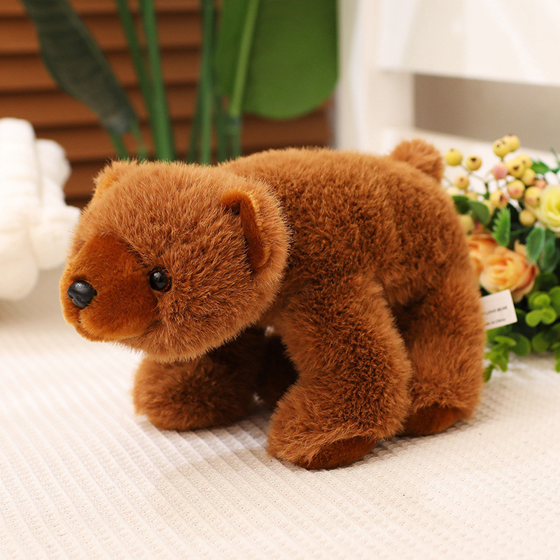 Oso polar de peluche realista transfronterizo, muñeco de oso blanco y oso marrón, muñeco de confort para niños, regalo de cumpleaños.