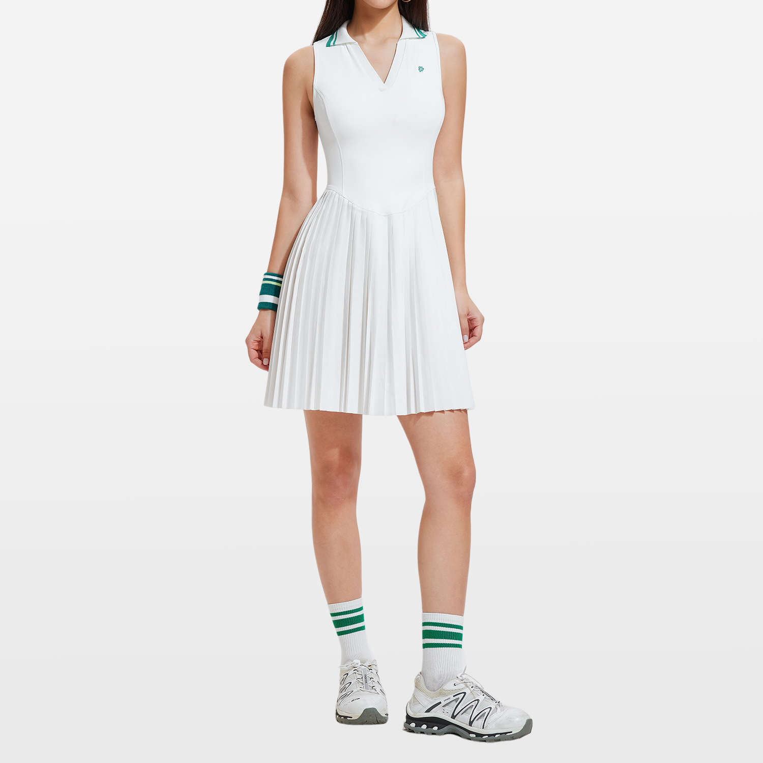Nuevo estilo transfronterizo falda de tenis deportiva mujer polo solapa falda de fitness casual vestido de golf de bádminton al aire libre
