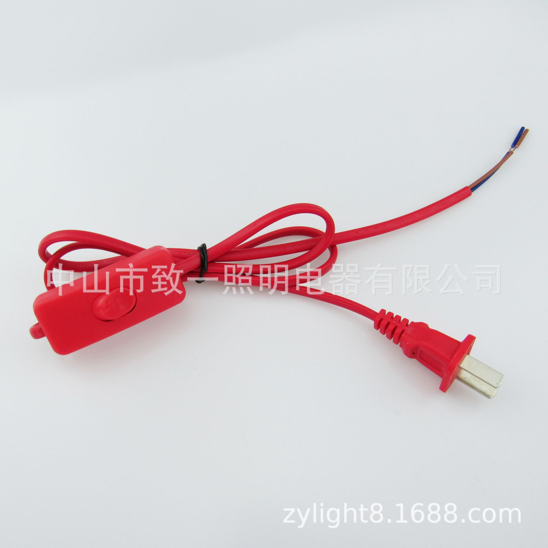 国内两插303开关红色电源线红色插头线佛具莲花灯红灯笼开关电线