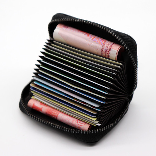Factory classic fashionable accordion card holder with multiple card slots, large capacity card holder, ID card holder, compact coin purse