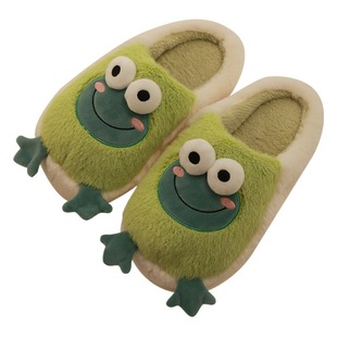 Cartoon slippers women's winter indoor home warm thick-soled cotton slippers couple winter cotton slippers winter warm confinement shoes