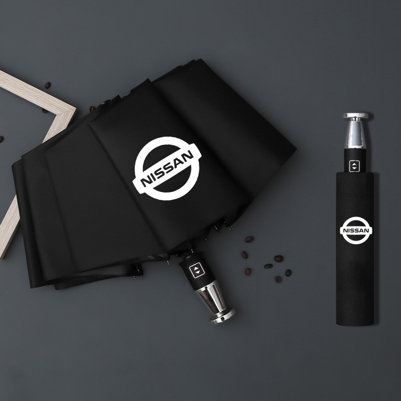 Paraguas Rolls-Royce con 10 varillas, plegado automático, revestimiento negro para protección solar, paraguas Mercedes, paraguas con logotipo de coche de tienda 4S.