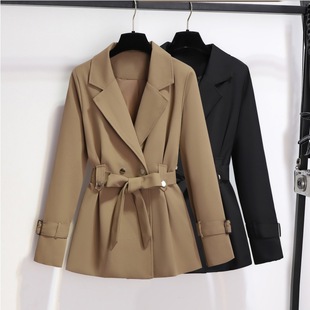 British Style Coat Women's 2024 Spring and Autumn New Cyber Popular Korean Style Lace-up Coat Top Design Niche