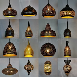 Retro Industrial Style Restaurant Hot Pot Cafe Bar Simple Iron Chandelier Barbecue Shop Thai Bistro Lamp