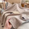 Mianlan-Xingyue Gray--Knitted jacquard three-layer yarn--