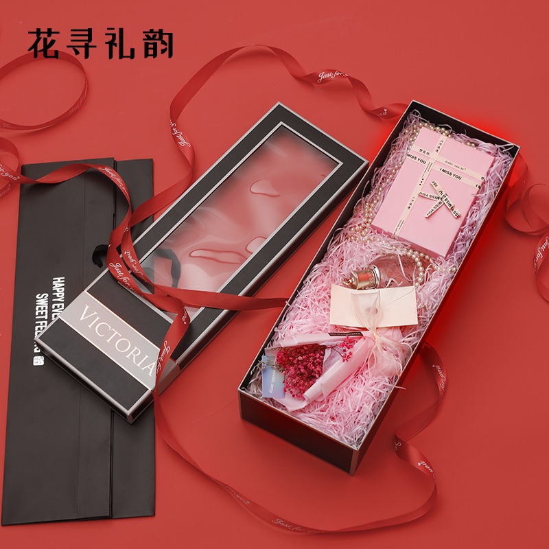 Caja de plástico rectangular para embalaje de flores, caja redonda para embalaje de frutas, caja de regalo de alta gama, caja de flores en forma de corazón con dos ventanas