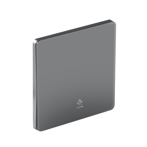 Type 86 wall switch socket ultra-thin skin-feel tempered glass dual-control gray one-open five-hole matte panel wholesale