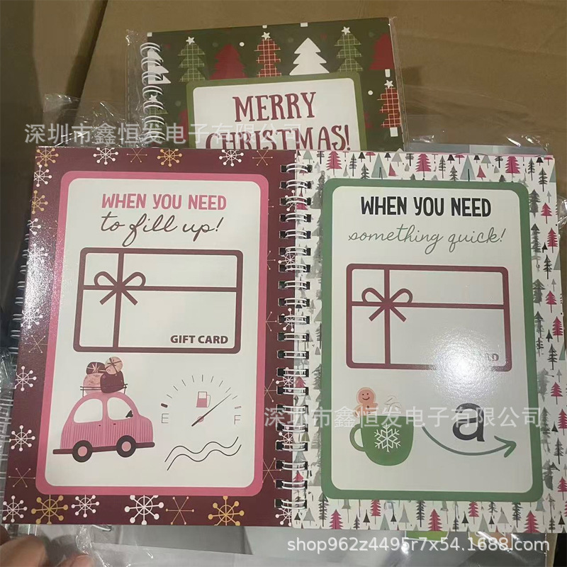 跨境新款MERRY CHRISTMAS! GIFT CARD BOOK圣诞快乐礼品卡书|undefined