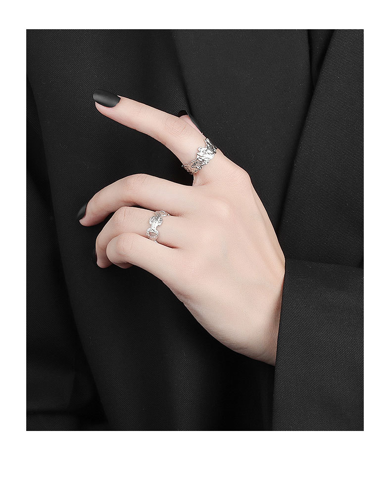Simple Style Geometric Solid Color Copper Plating Pleated Open Rings 1 Piece display picture 6