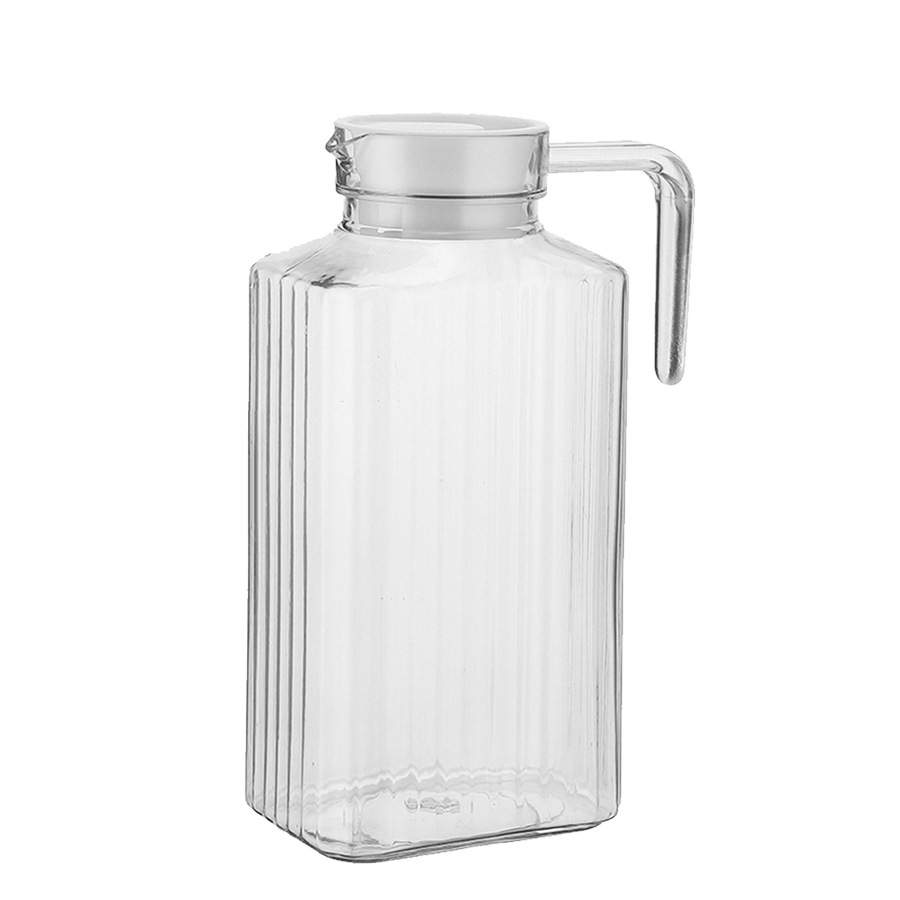 Juego de jarra de agua fría acrílica PC con líneas verticales transparentes engrosadas y resistentes a la caída. jarra de bebida de jugo doméstico 600ml - 2000 image 10