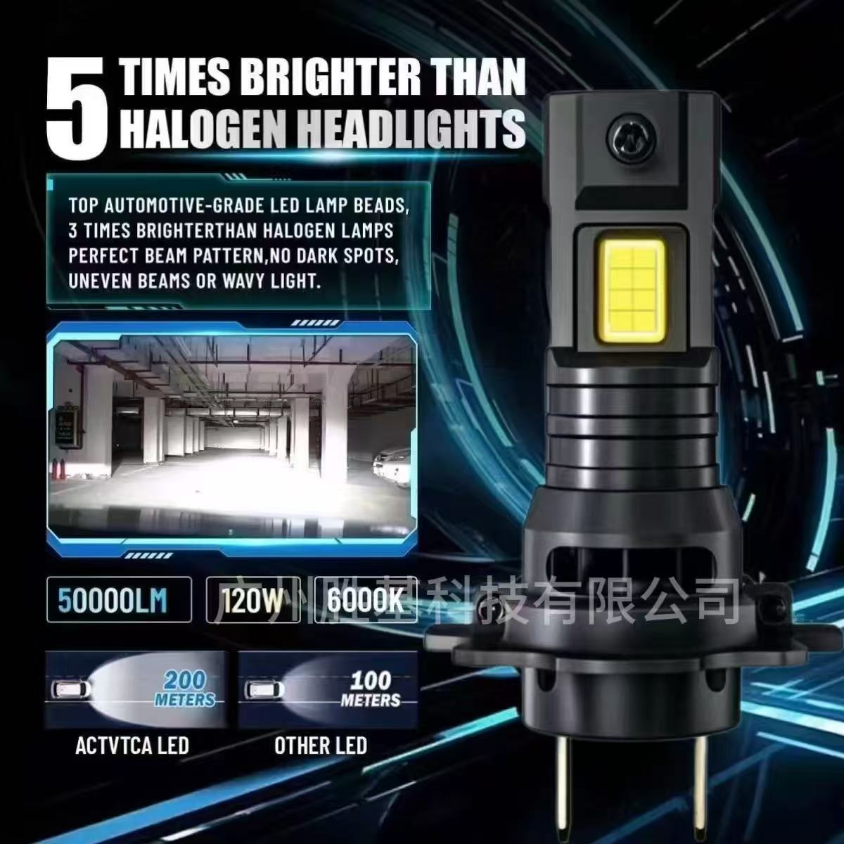 Cross-Border New Car Led Plug-In Lights H4 H7 3570 High-Brightness Spotlight Integrated High-Power Headlights and Fog Lights