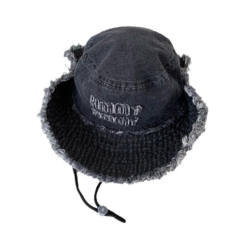 Western Cowboy-Style Retro Distressed Niche Design Fisherman's Hat for Women | Frayed Edge, Unique Bucket Hat That Flatters Your Face