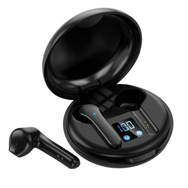 Js82 Bluetooth Headset Listening to Music and Calling Wireless Headset Round Touch Stereo Headset Digital Display English