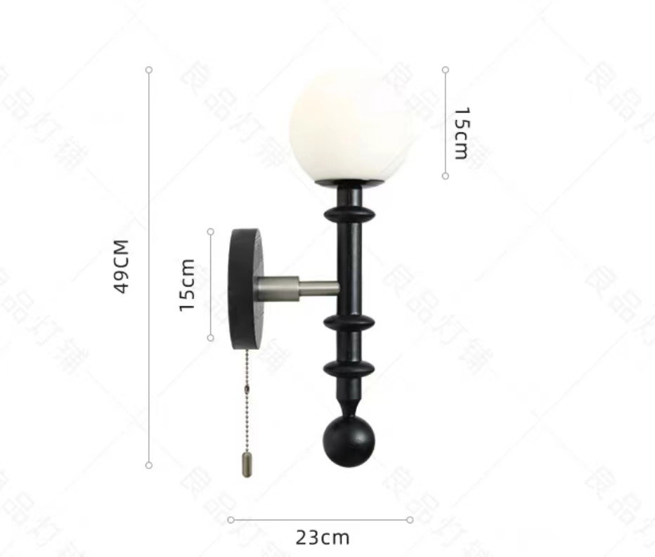 Lámpara de pared simple de cable de tracción lámpara de cabezal de cama retro estilo de viento acogedor sala de estar LED dormitorio cama de lujo ligera francesa
