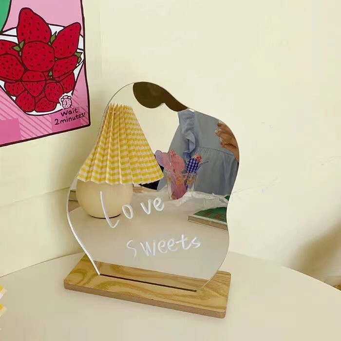 不規則な雲と月の特殊な形の化粧鏡学生寮手作り diy ミラーアクリルデスクトップ化粧鏡|undefined