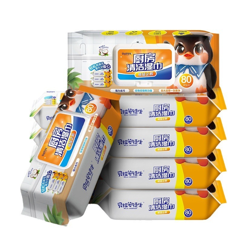 ベラアンデルセン威猛ペンギン巨覇キッチン専用ウェットティッシュ油除去洗浄紙メーカー直販|undefined
